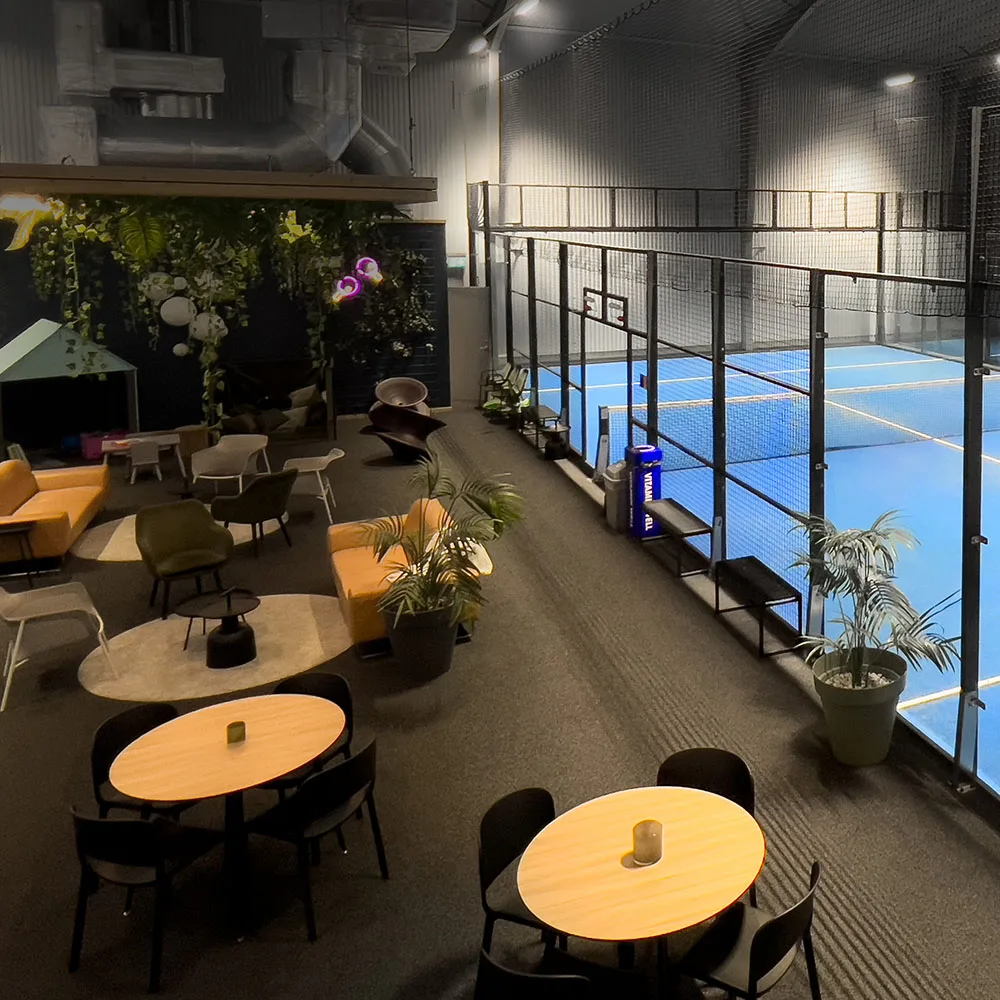 Inredning Sjöbo Padelcenter Inredning i en padelhall